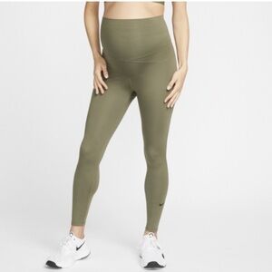 Nike‎ One Women's High-Waisted Leggings (Maternity) in Olive Green Size Large/LP
